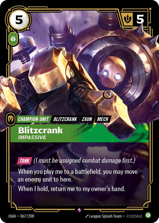 Image for Blitzcrank - Impassive [067/298] - Riftbound: League of Legends Trading Card Game