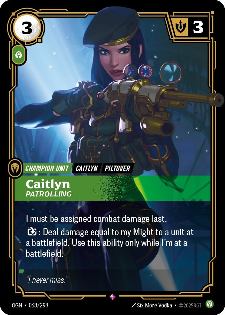 Image for Caitlyn - Patrolling [068/298] - Riftbound: League of Legends Trading Card Game