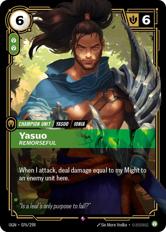 Image for Yasuo - Remorseful [076/298] - Riftbound: League of Legends Trading Card Game