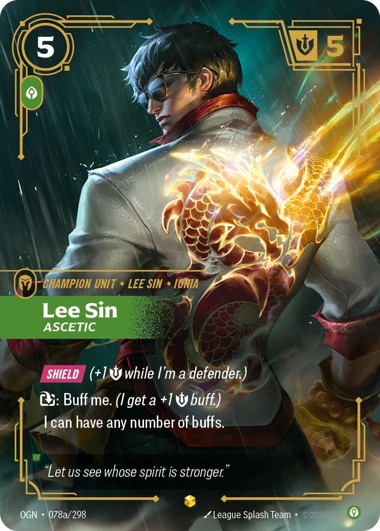 Image for Lee Sin - Ascetic (Alternate Art) [078a/298] - Riftbound: League of Legends Trading Card Game