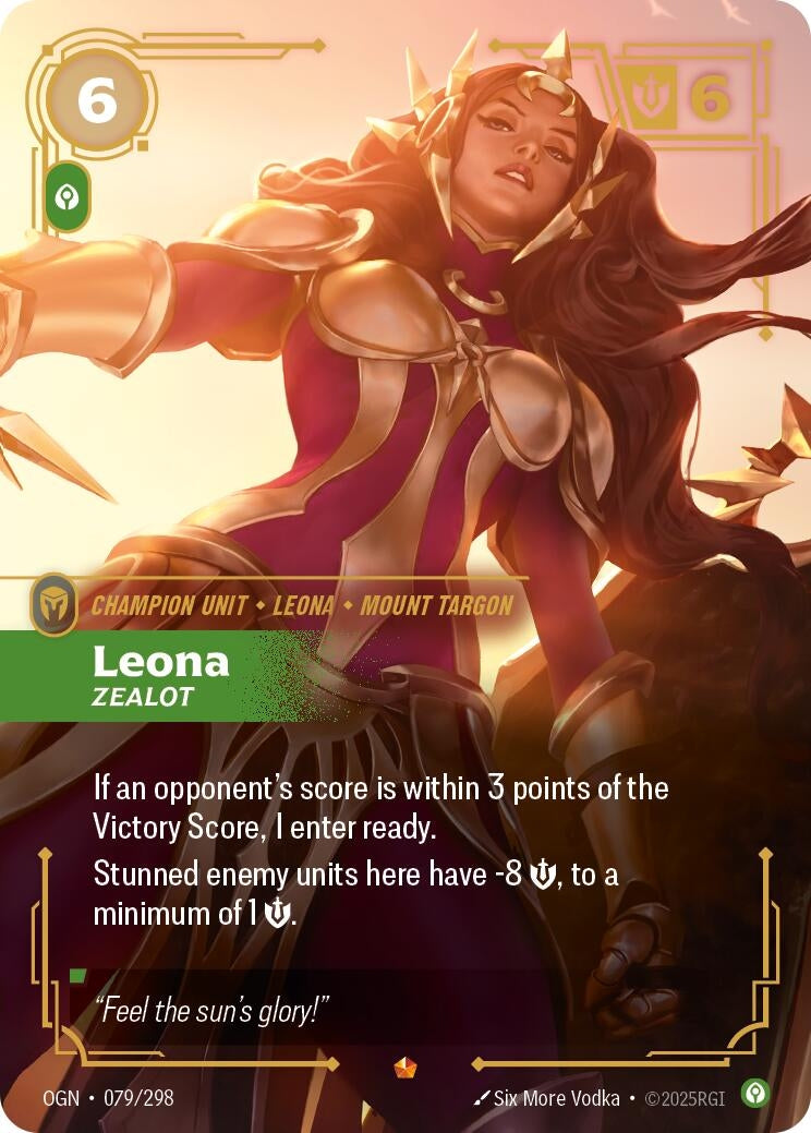 Image for Leona - Zealot [079/298] - Riftbound: League of Legends Trading Card Game