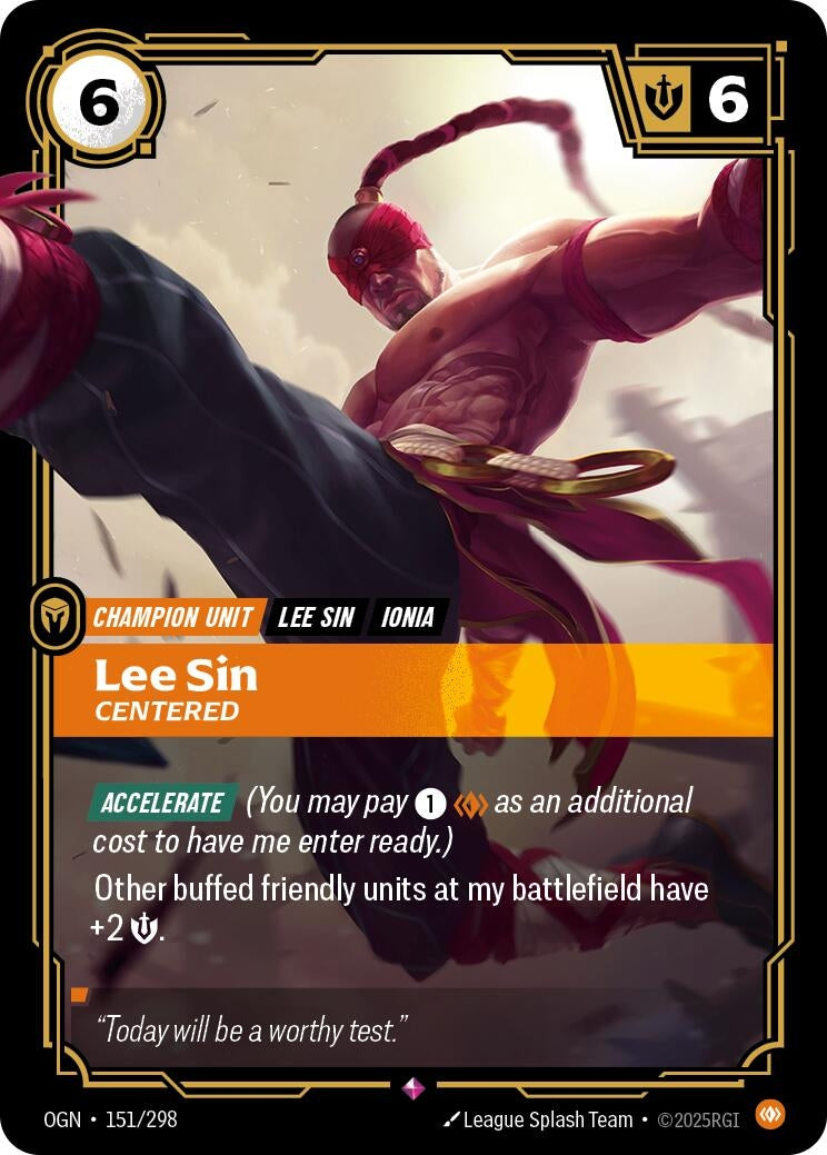 Image for Lee Sin - Centered [151/298] - Riftbound: League of Legends Trading Card Game