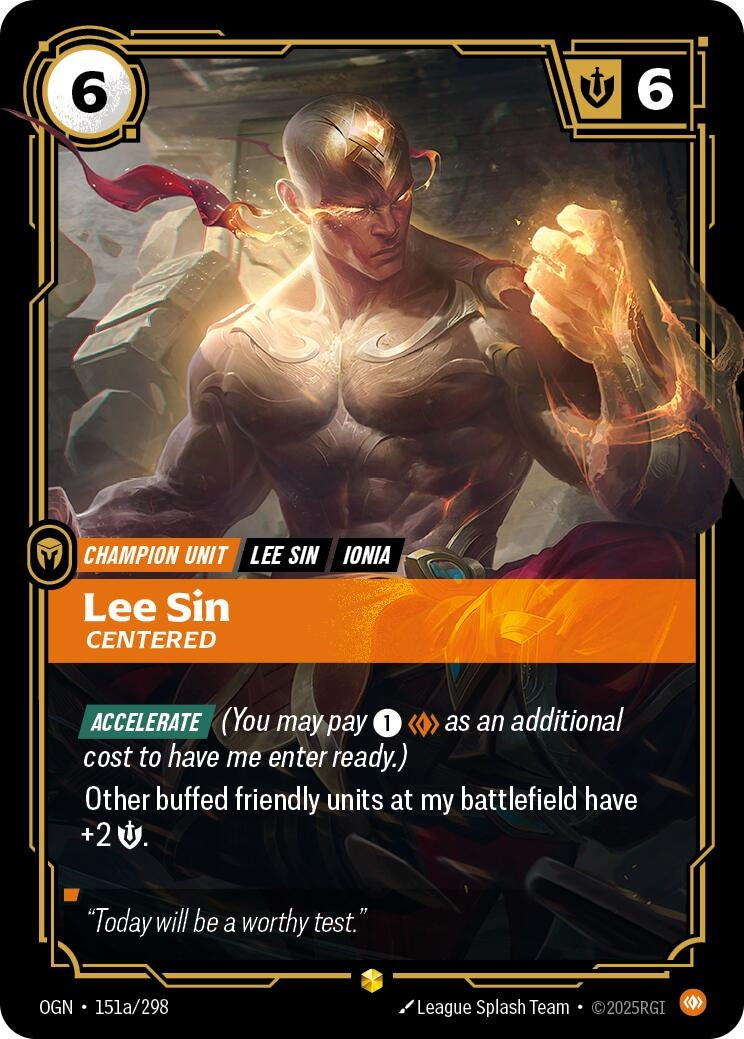 Image for Lee Sin - Centered (Alternate Art) [151a/298] - Riftbound: League of Legends Trading Card Game