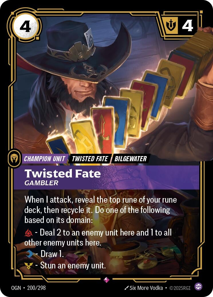Image for Twisted Fate - Gambler [200/298] - Riftbound: League of Legends Trading Card Game