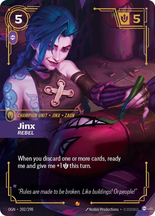Image for Jinx - Rebel [202/298] - Riftbound: League of Legends Trading Card Game
