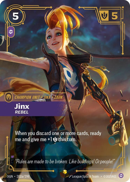Image for Jinx - Rebel (Alternate Art) [202a/298] - Riftbound: League of Legends Trading Card Game