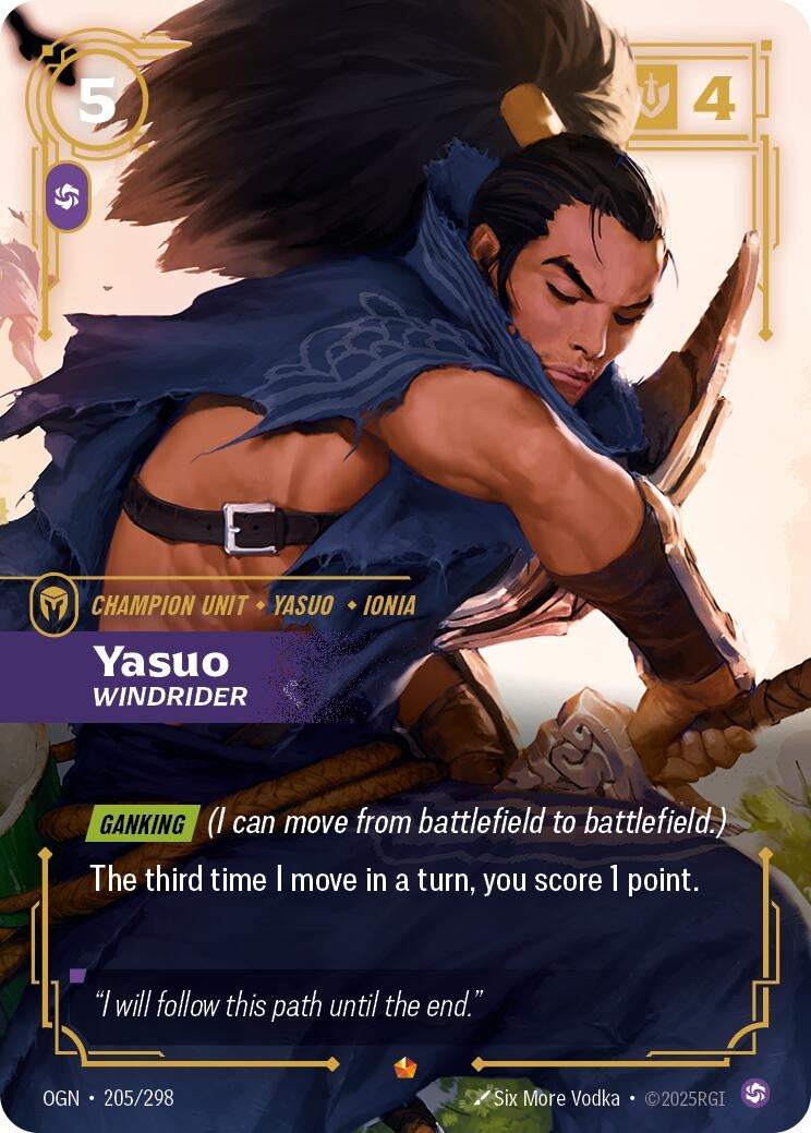 Image for Yasuo - Windrider [205/298] - Riftbound: League of Legends Trading Card Game