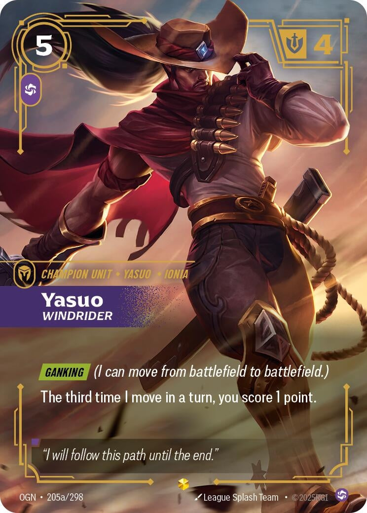 Image for Yasuo - Windrider (Alternate Art) [205a/298] - Riftbound: League of Legends Trading Card Game