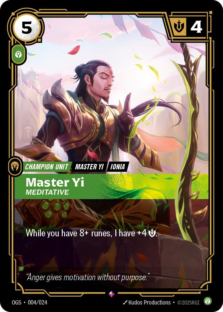 Image for Master Yi - Meditative [004/024] - Riftbound: League of Legends Trading Card Game