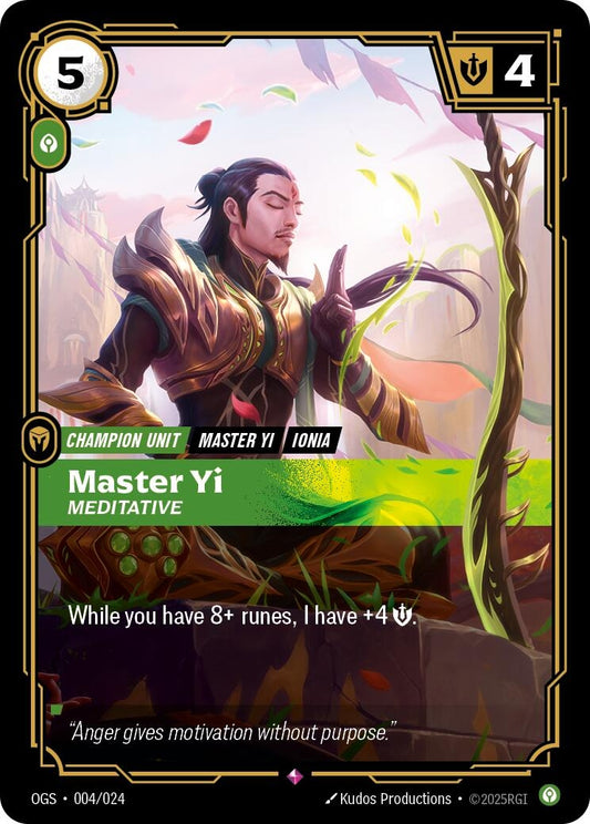 Image for Master Yi - Meditative [004/024] - Riftbound: League of Legends Trading Card Game