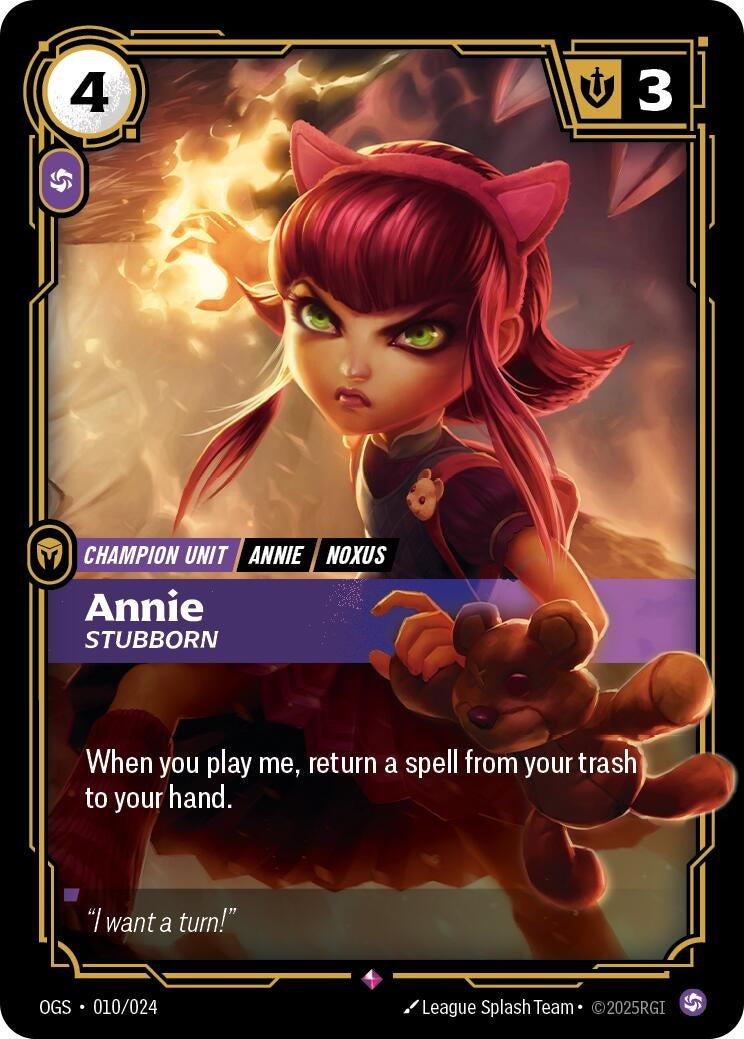 Image for Annie - Stubborn [010/024] - Riftbound: League of Legends Trading Card Game