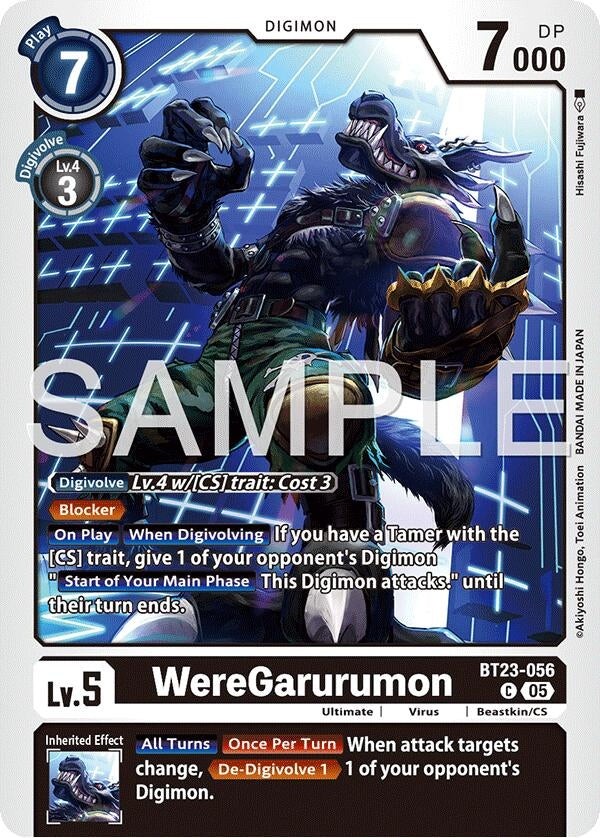 Image for WereGarurumon [BT23-056 C] - Digimon Card Game
