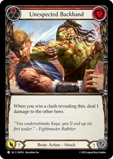 Image for Unexpected Backhand (Red) [SUP161] - Flesh and Blood TCG