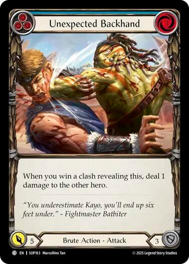 Image for Unexpected Backhand (Blue) [SUP163] - Flesh and Blood TCG