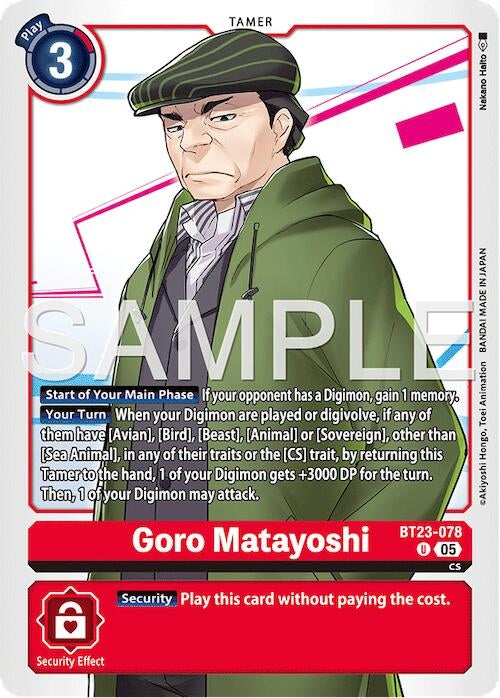 Image for Goro Matayoshi [BT23-078 U] - Digimon Card Game