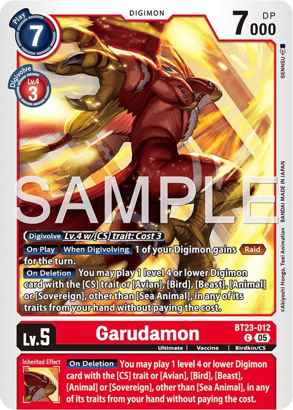Image for Garudamon [BT23-012 C] - Digimon Card Game