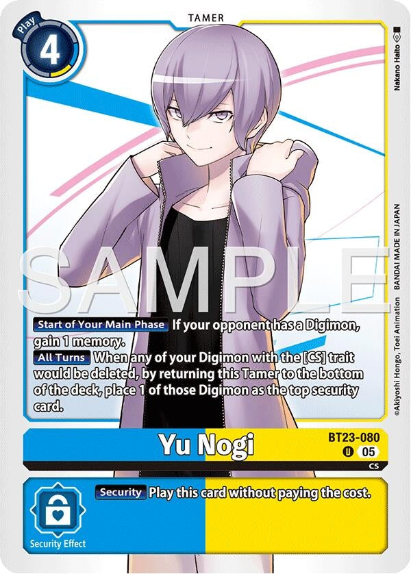 Image for Yu Nogi [BT23-080 U] - Digimon Card Game