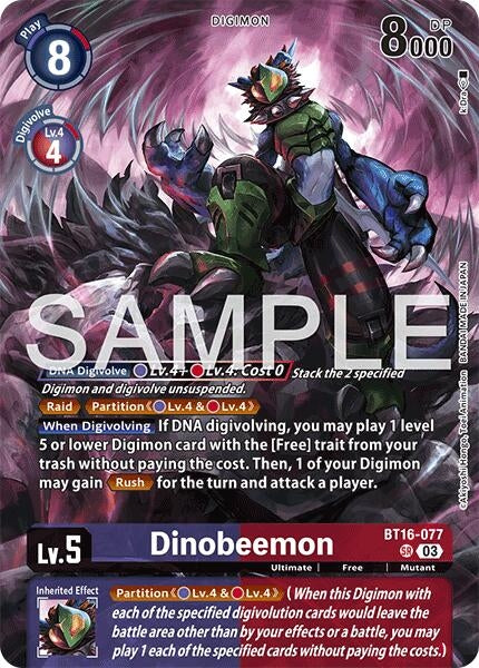 Image for Dinobeemon [BT16-077 SR] - Digimon Card Game