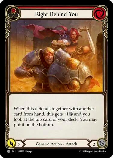 Image for Right Behind You (Red) [SUP233] - Flesh and Blood TCG