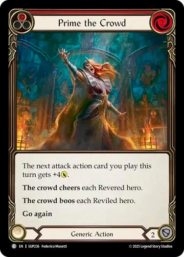 Image for Prime the Crowd (Red) [SUP236] - Flesh and Blood TCG