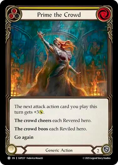 Image for Prime the Crowd (Yellow) [SUP237] - Flesh and Blood TCG
