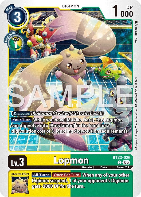 Image for Lopmon [BT23-026 C] - Digimon Card Game