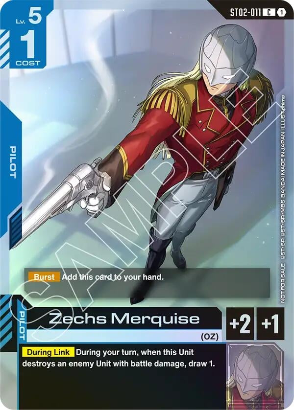 Image for Zechs Merquise (Championship Participation Pack 01) [ST02-011] - Gundam Card Game