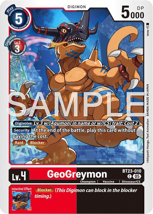 Image for GeoGreymon [BT23-010 C] - Digimon Card Game
