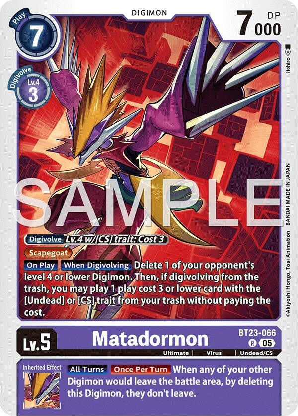 Image for Matadormon [BT23-066 R] - Digimon Card Game