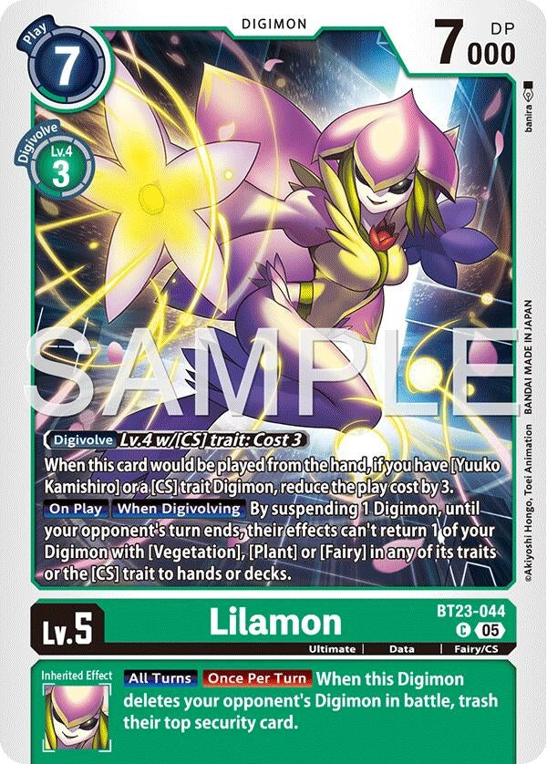 Image for Lilamon [BT23-044 C] - Digimon Card Game