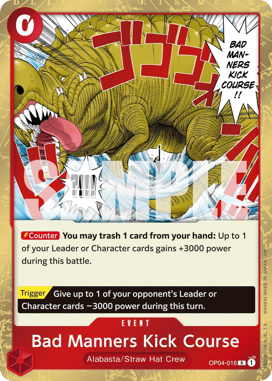 Image for Bad Manners Kick Course (Reprint) [OP04-016] - One Piece Card Game