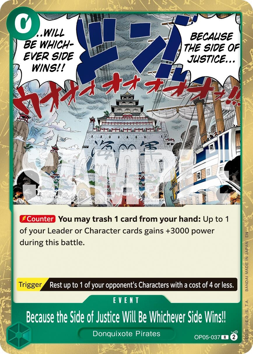 Image for Because the Side of Justice Will Be Whichever Side Wins!! (Reprint) [OP05-037] - One Piece Card Game