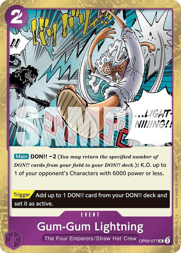 Image for Gum-Gum Lightning (Pirate Foil) [OP09-077] - One Piece Card Game