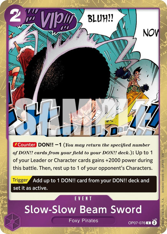 Image for Slow-Slow Beam Sword (Pirate Foil) [OP07-076] - One Piece Card Game