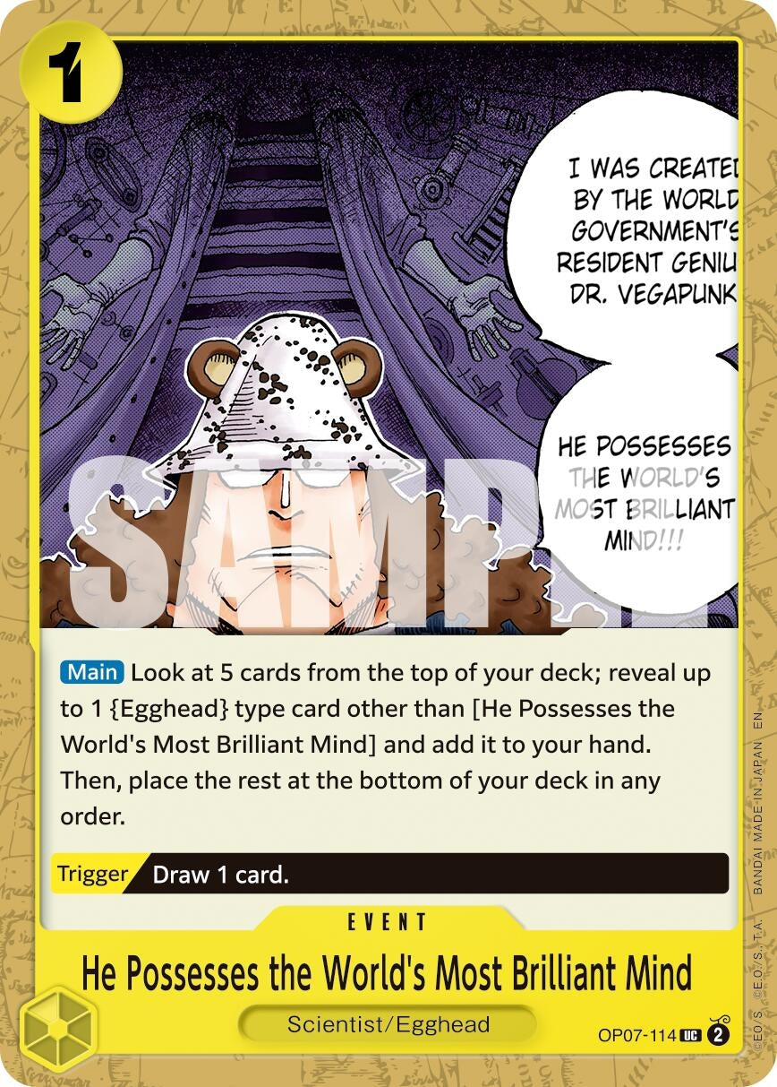 Image for He Possesses the World's Most Brilliant Mind (Reprint) [OP07-114] - One Piece Card Game