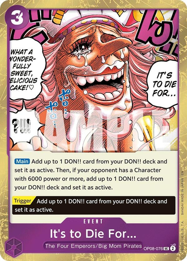 Image for It's to Die For (Pirate Foil) [OP08-076] - One Piece Card Game