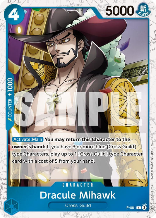 Image for Dracule Mihawk - P-081 (Pirate Foil) [P-081] - One Piece Card Game