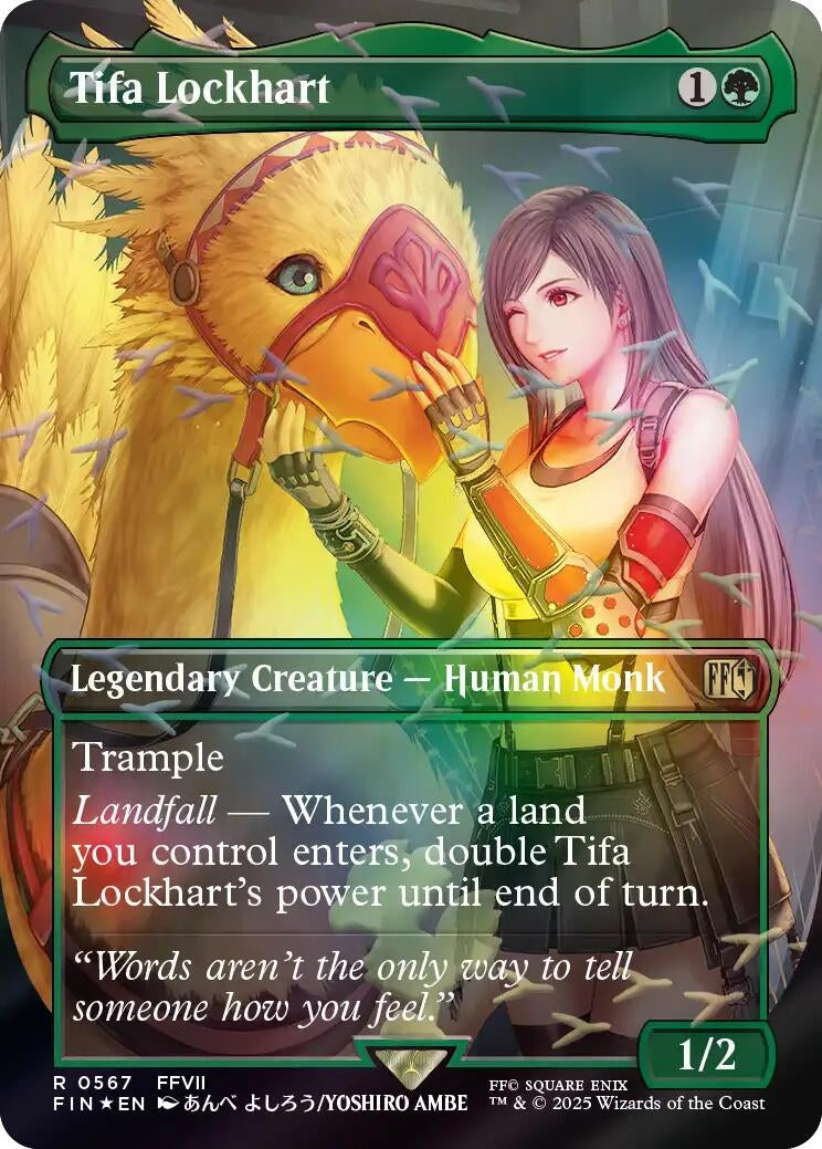 Image for Tifa Lockhart (Borderless) (Chocobo Track Foil) [567] - Magic: The Gathering