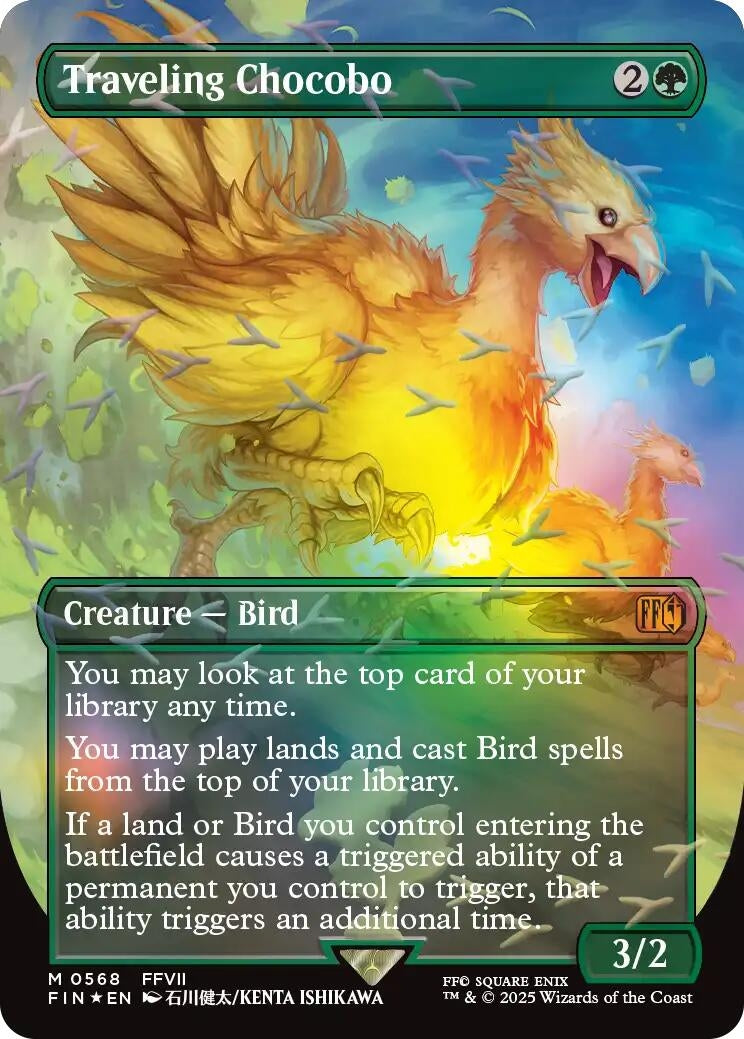 Image for Traveling Chocobo (Borderless) (Chocobo Track Foil) [568] - Magic: The Gathering
