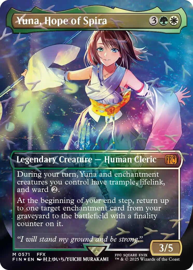 Image for Yuna, Hope of Spira (Borderless) (Chocobo Track Foil) [571] - Magic: The Gathering