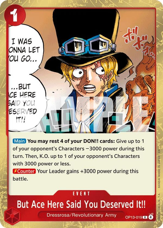 Image for But Ace Here Said You Deserved It!! [OP13-019] - One Piece Card Game