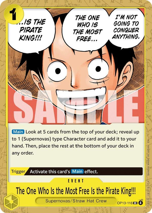 Image for The One Who Is the Most Free Is the Pirate King!!! [OP13-116] - One Piece Card Game
