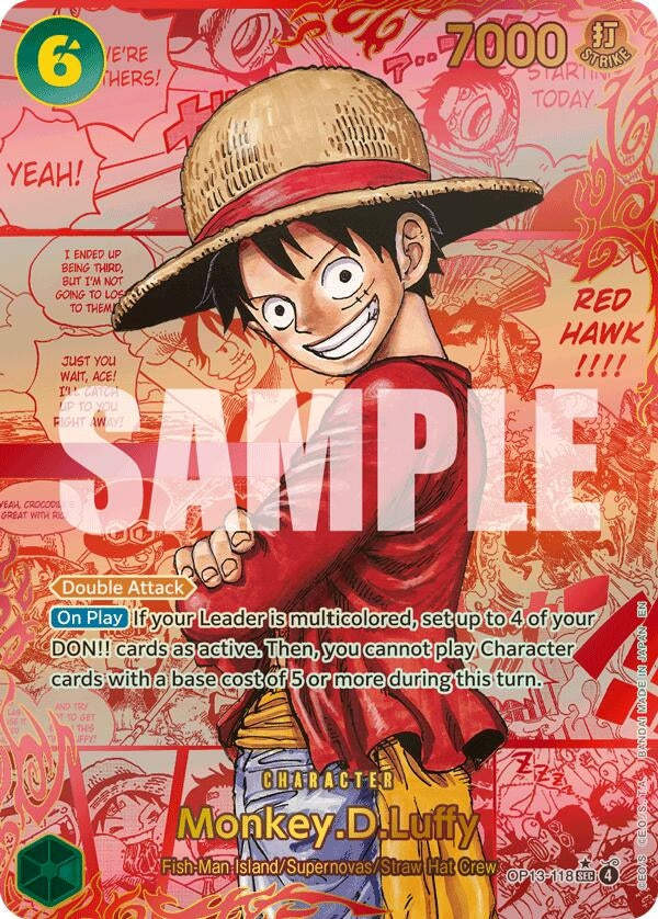 Image for Monkey.D.Luffy (118) (Red Super Alternate Art) [OP13-118] - One Piece Card Game