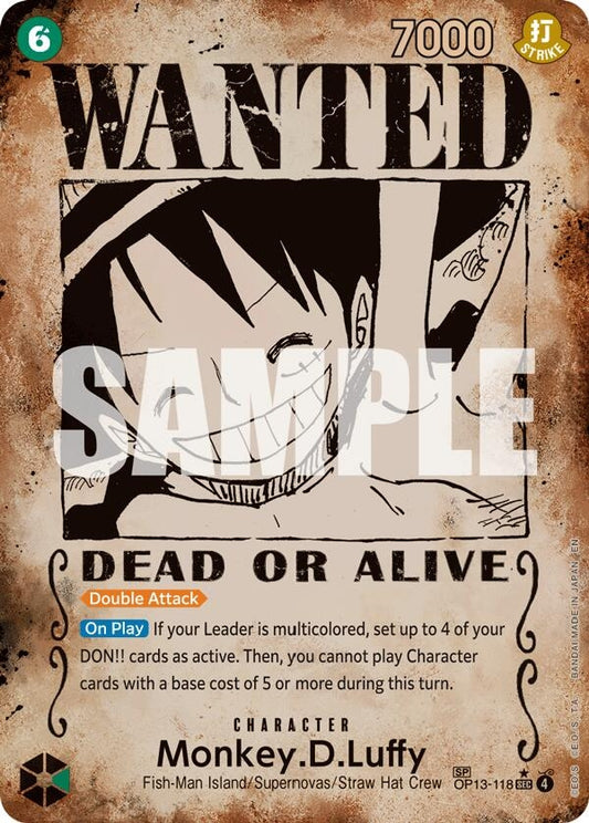 Image for Monkey.D.Luffy (118) (Wanted Poster) [OP13-118] - One Piece Card Game