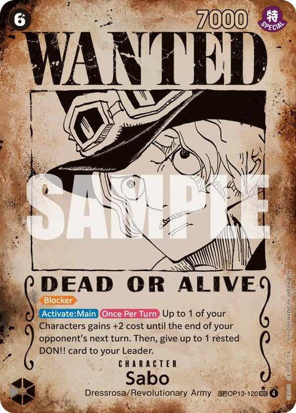 Image for Sabo (120) (Wanted Poster) [OP13-120] - One Piece Card Game