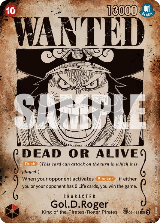 Image for Gol.D.Roger - OP09-118 (SP) (Wanted Poster) [OP09-118] - One Piece Card Game