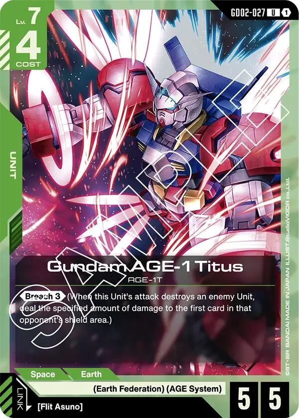 Image for Gundam AGE-1 Titus (GD02-027) [GD02-027] - Gundam Card Game