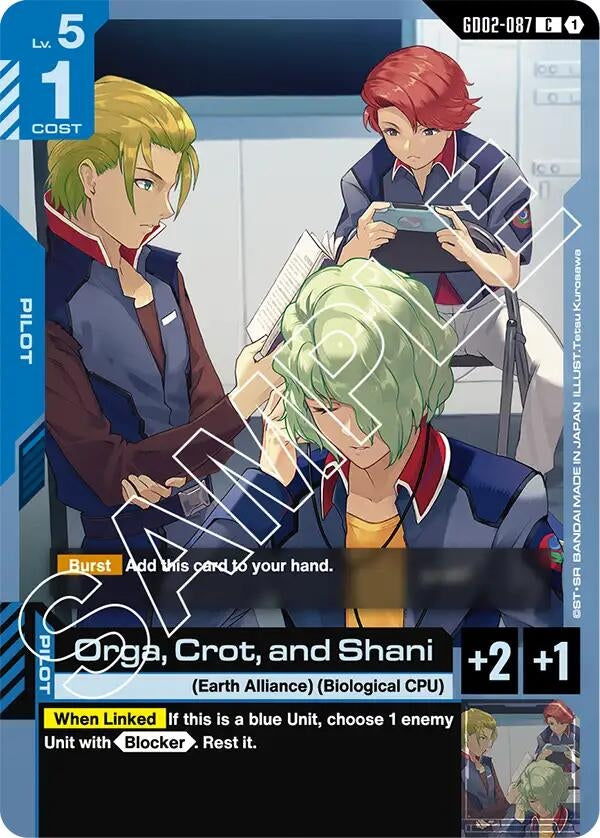 Image for Orga, Crot, and Shani [GD02-087] - Gundam Card Game