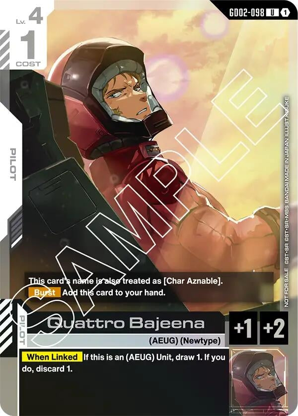 Image for Quattro Bajeena (Store Tournament Participant Pack 02) [GD02-098] - Gundam Card Game