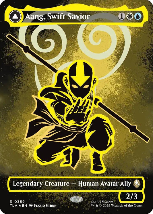 Image for Aang, Swift Savior (Borderless) (Neon Ink Foil) [359] - Magic: The Gathering